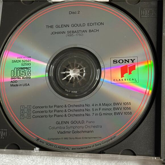 Glenn Gould Edition – J.S. Bach Concertos Nos. 1-5 & 7 (2 CD Sony Classical 1992 - Picture 7 of 10